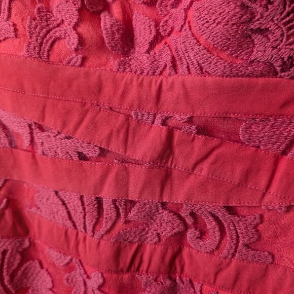 Tadashi Shoji Red Lace Wedding Dress - Picture 4 of 10